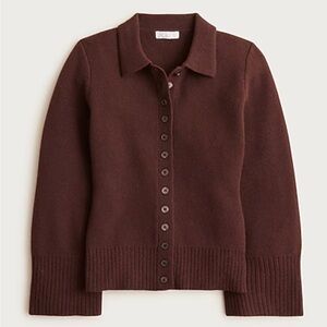 JCREW Milano-stitch cinched-waist cardigan